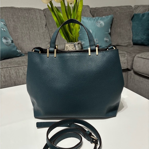 EUC - Kate Spade Teal Blue Bag with detachable Crossbody Strap - Picture 3 of 15